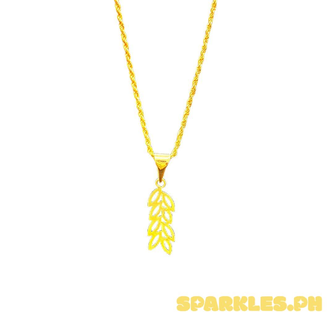 18k Saudi Gold SET Palay + Rope Chain 16"