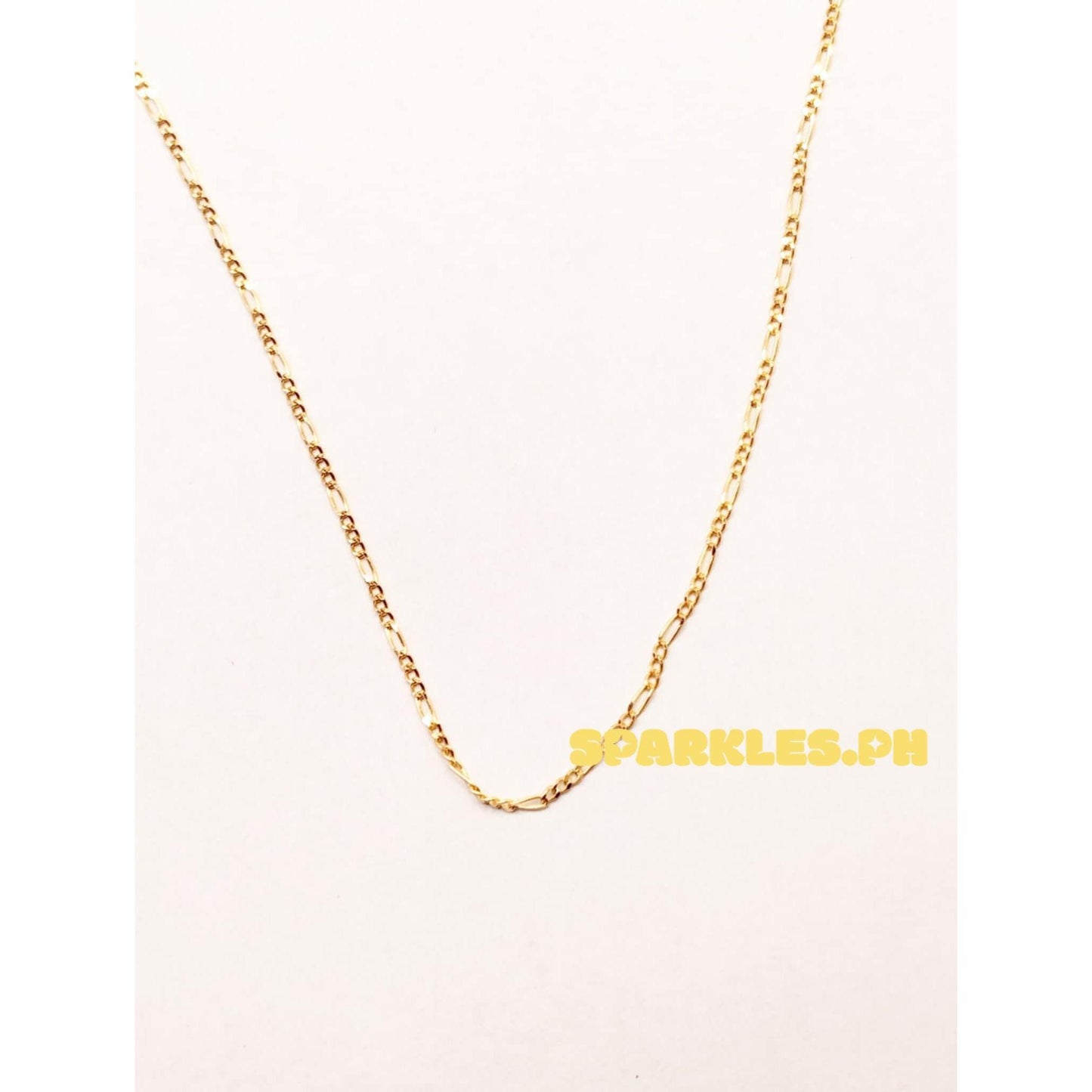 18k Saudi Gold Figaru 16” Chain Solid Pawnable Lightweight