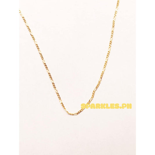 18k Saudi Gold Figaru 16” Chain Solid Pawnable Lightweight