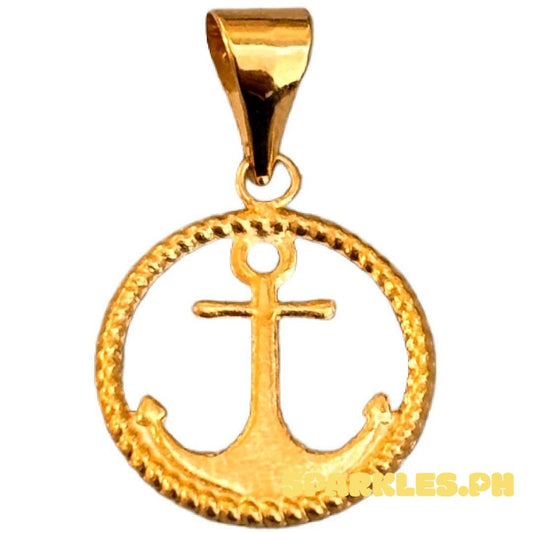 18k Saudi Gold Ankla Circle Pendant Solid Pawnable - SKU-OCZG8JGA