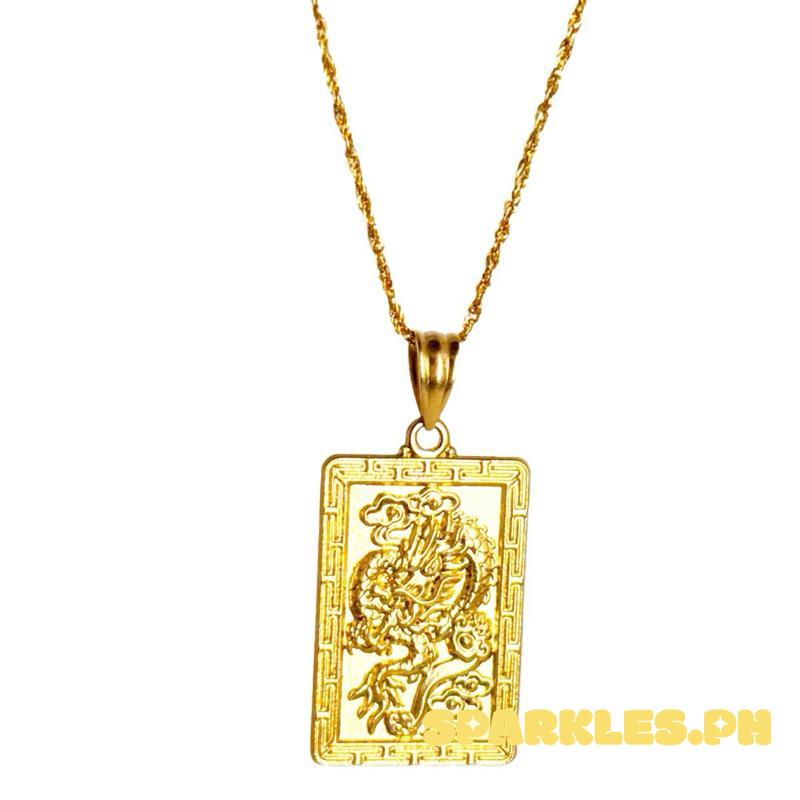 18k Saudi Gold Set Fenfen Dragon + Rope Chain 18”
