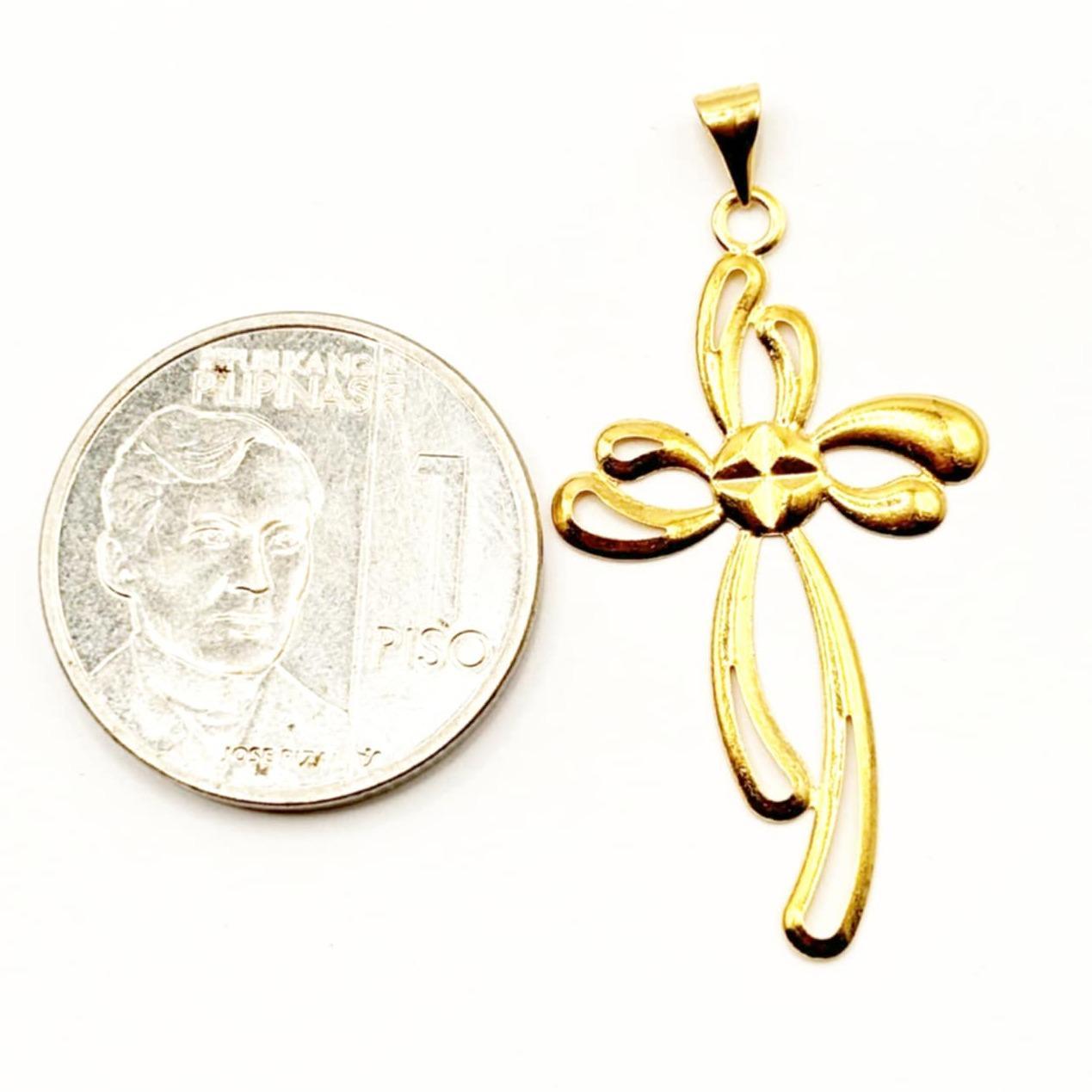 18k Saudi Gold Infinity Cross Pendant - SKU-5HNRIIA7