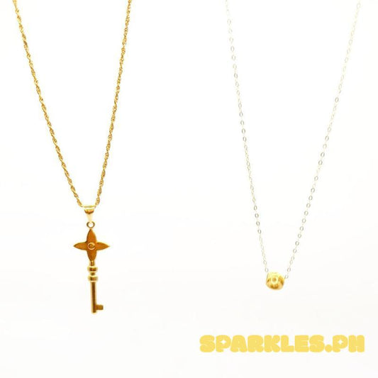 18k Saudi Gold Combo Set Special Key + Rope Chain 16” & Gold Cat Eye + Tauco Chain lv1