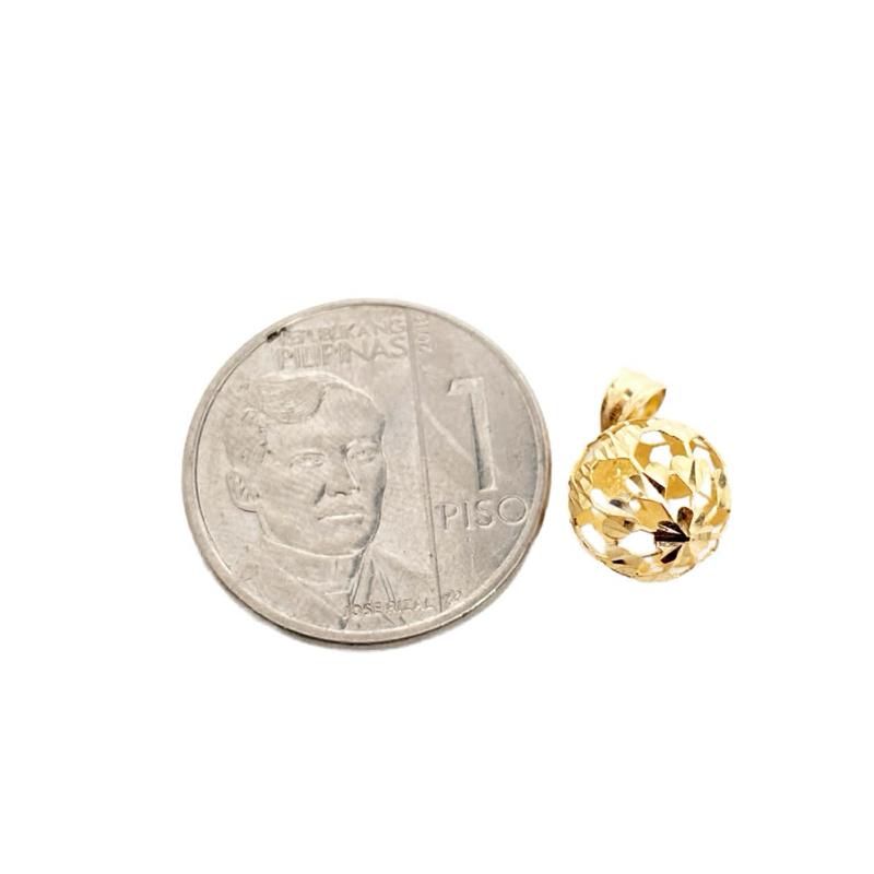 18k Saudi Gold Set Heart Ball Pendant SKU-HA8CF2UV