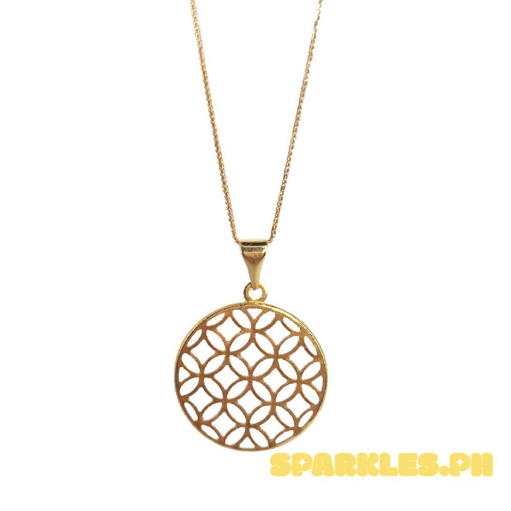 18k Saudi Gold Set Money Catcher Solid + Foxtail Chain 18”