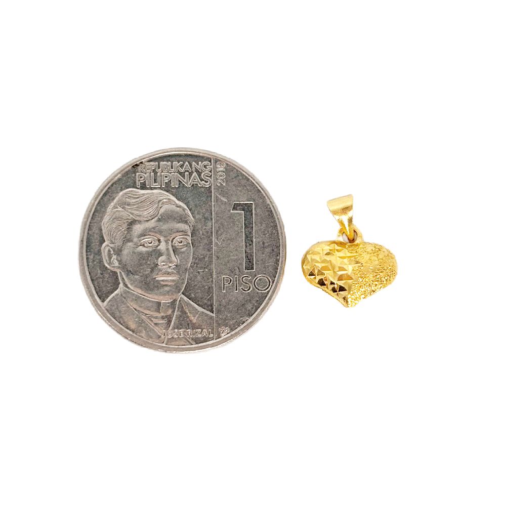 18k Saudi Gold Set  Diashine Heart + Micro Paperclip Makapal 20"