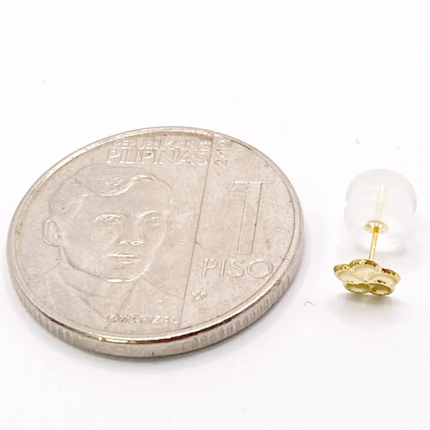18k Saudi Gold Gumamela Earring with Silicon Pakaw - SKU-GT9E8WV6