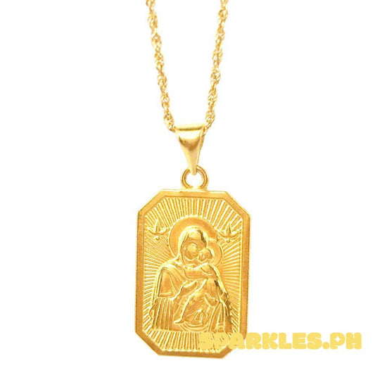 18k Saudi Gold Set Devotion + Rope Chain 24"