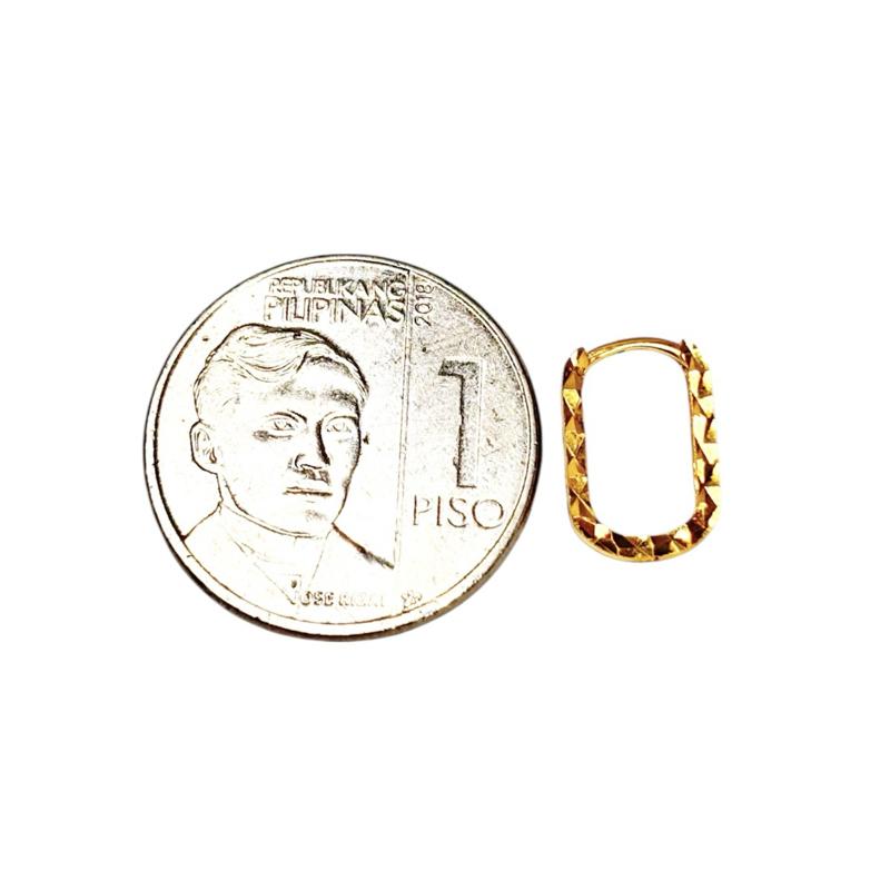 18k Saudi Gold Diacut Capsule Earring - SKUMR1326EAR1