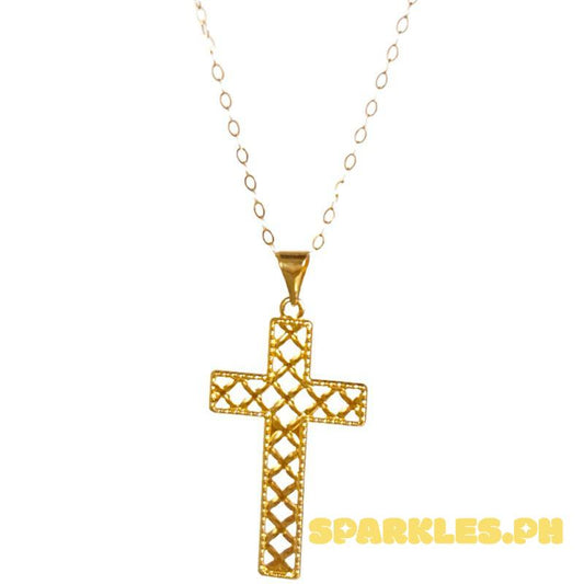 18k Saudi Gold Set Pattern Cross + Tauco Chain lv1