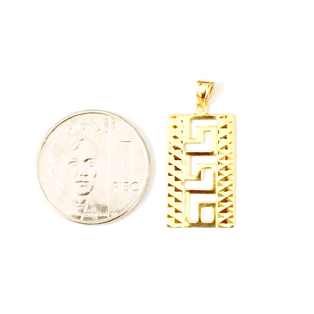 18k Saudi Gold Jumbo Square Fenfen Pendant