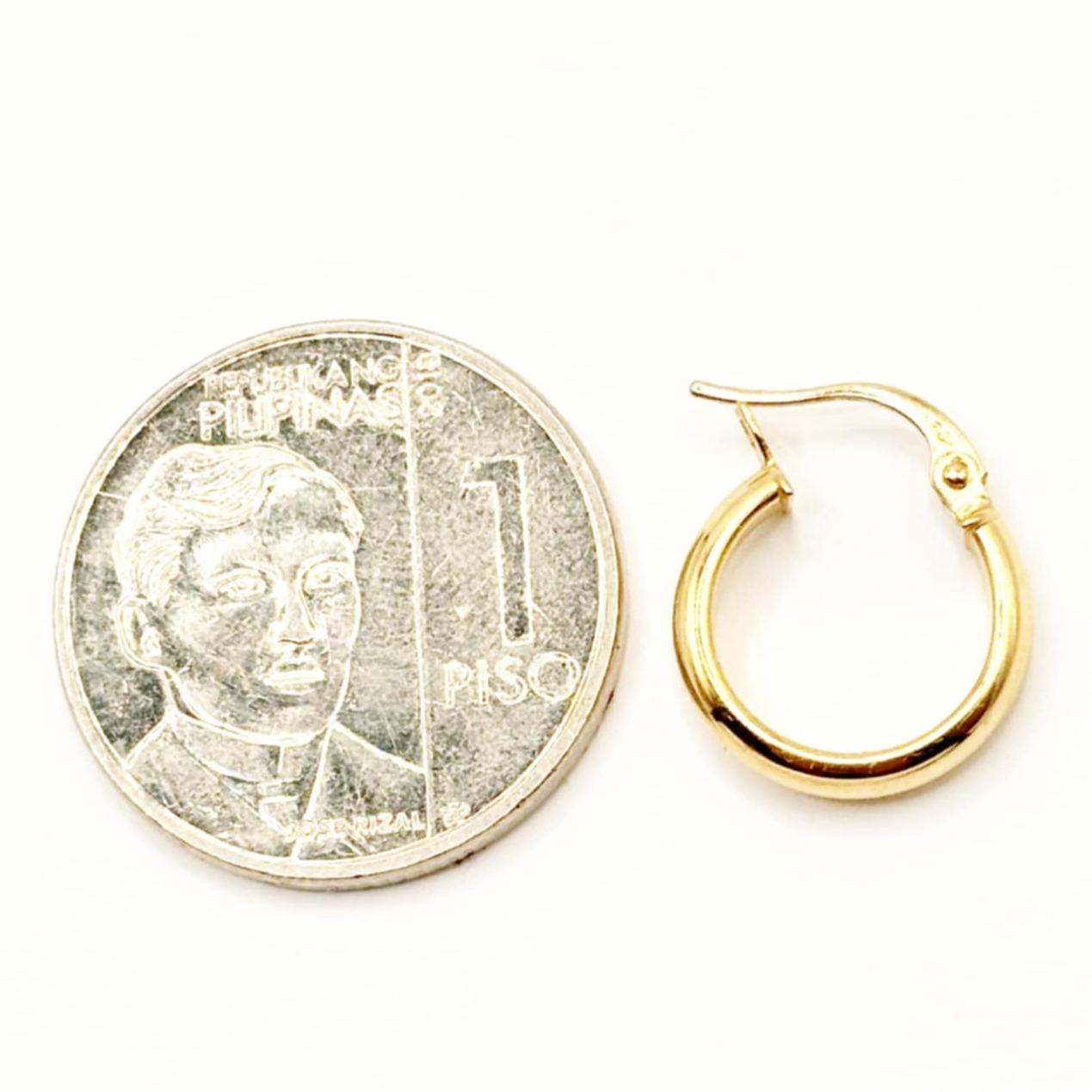 18k Saudi Gold Semi Doom Earring - SKU-DYJNOZ99