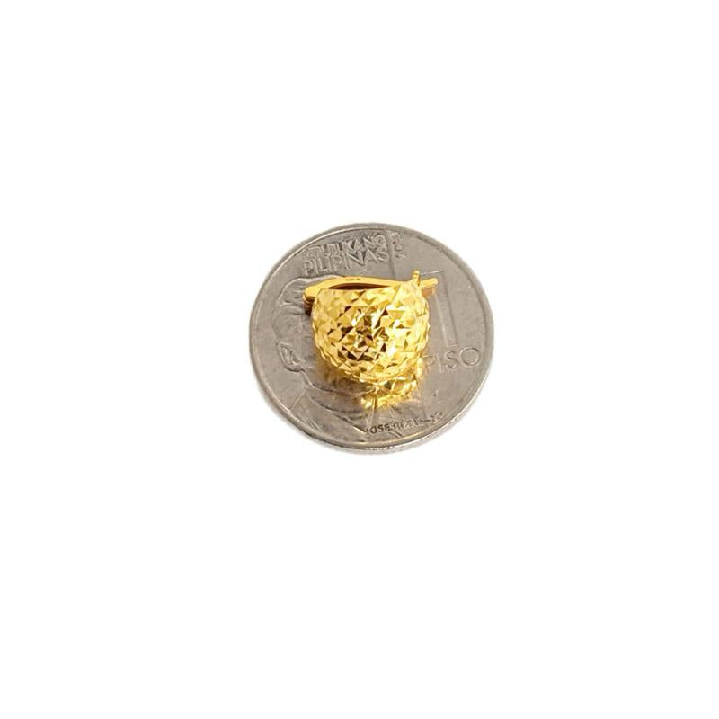 18k Saudi Gold Diacut Hoop Earring - SKU-VFG1UXPG