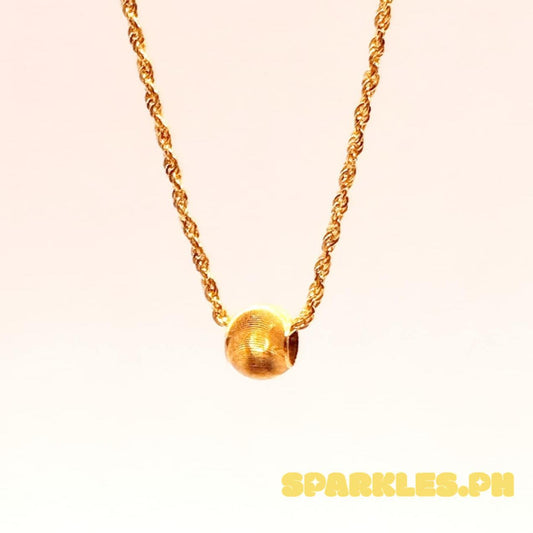 18k Saudi Gold Set Cat Eye + Rope Chain 22'