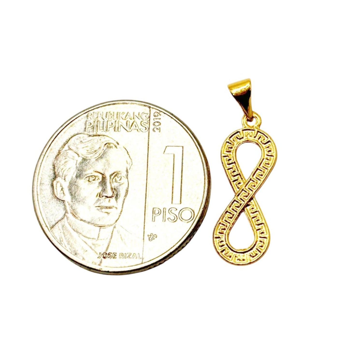 18k Saudi Gold F Style Infinity Pendant - SKU-VSH1N8UF