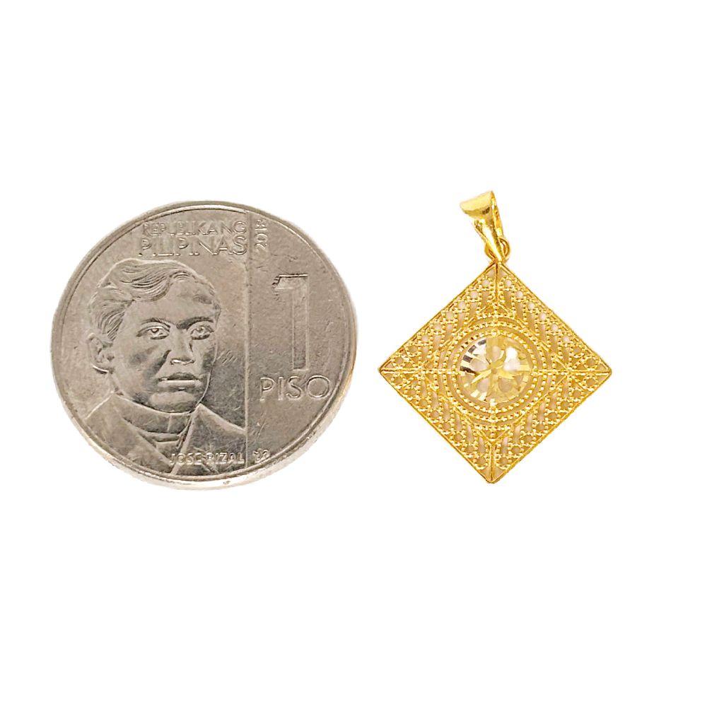 18k Saudi Gold Set Diamond Tile + Tauco Chain lv3