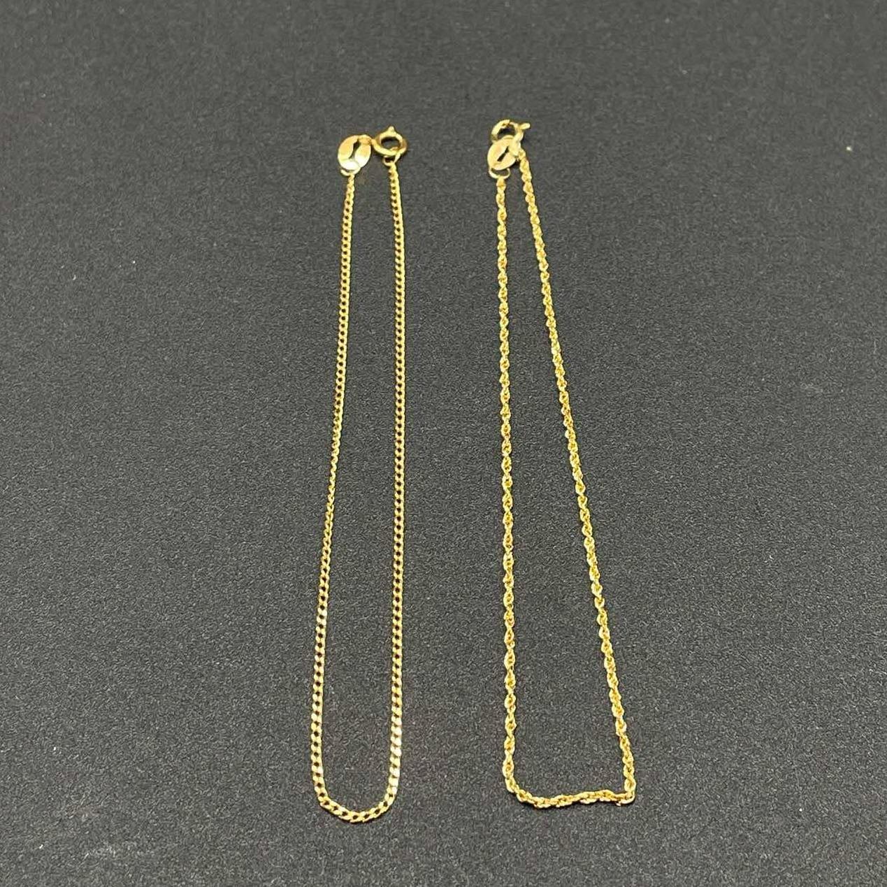 18k Saudi Gold Combo Rope Bracelet + Flat Chain Bracelet Solid Pawnble