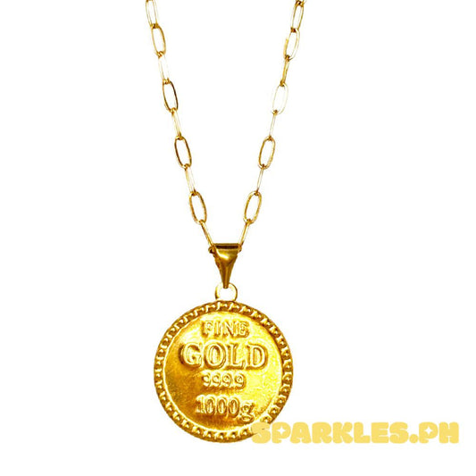 18k Saudi Gold Set Fine Coin + Micro Paperclip Makapal 20"