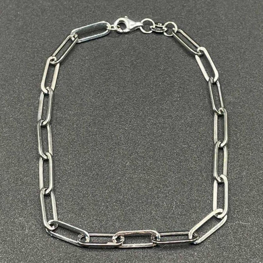 18k Saudi Gold White Gold Paperclip Makapal Bracelet Solid Pawnable