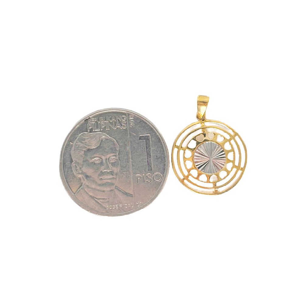 18k Saudi Gold Set 2Tone Disc + Cadena Chain 20"