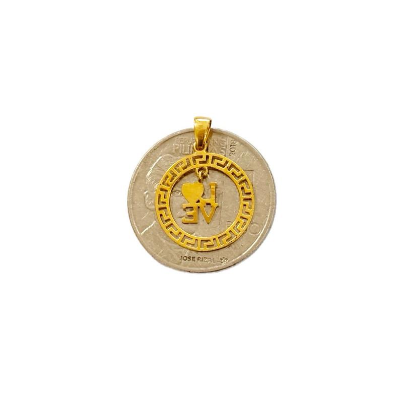 18k Saudi Gold Fenfen L.o.v.e Pendant - SKU-X9QU569K