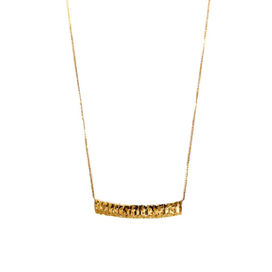 18k Saudi Gold Set Curved Tube + Foxtail Chain 18"