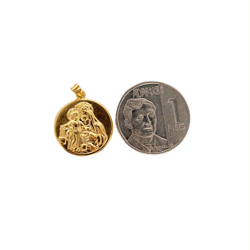 18k Saudi Gold Set Simple Mary & Child + Micro Paperclip Makapal 20"