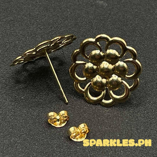18k Saudi Gold V2 Turbine Earring Solid Pawnable