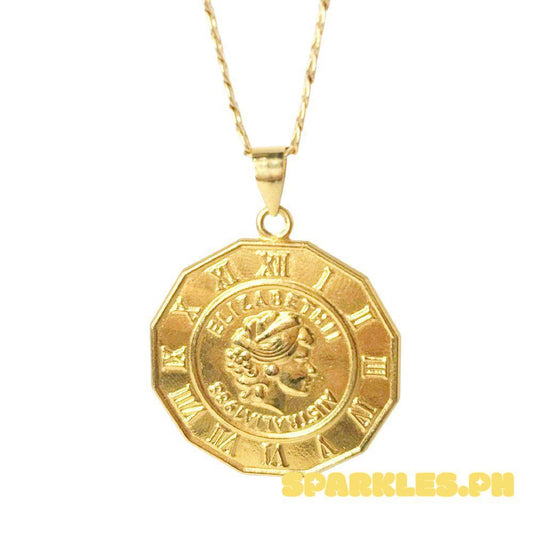 18k Saudi Gold Set Clock Elizabeth + Cadena Chain Makapal 18"