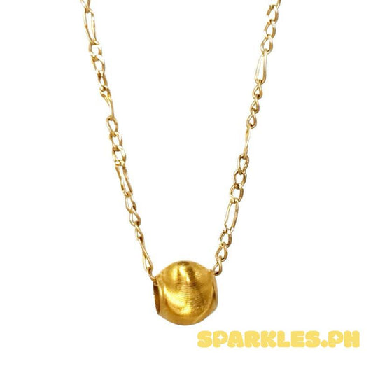 18k Saudi Gold Set Gold Cat Eye + Figaru Chain 16”