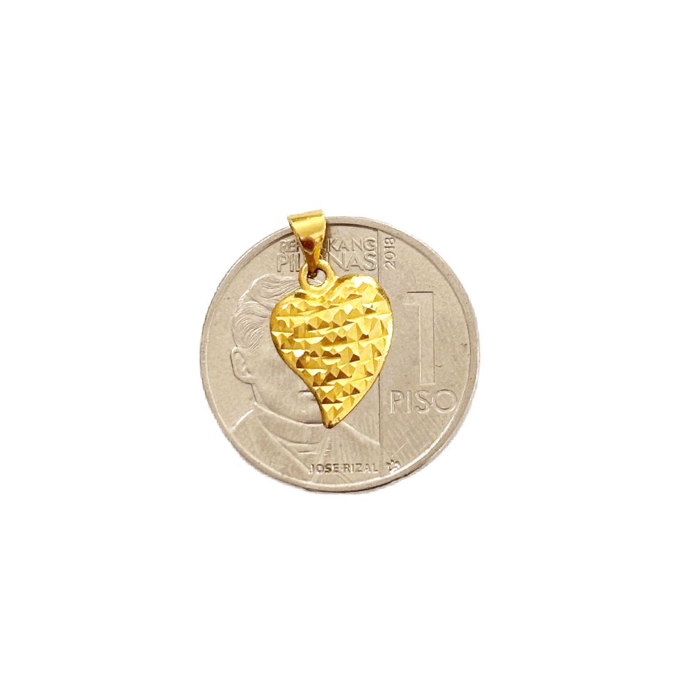 18k Saudi Gold Sexyheart Diacut + Foxtail Chain 18”