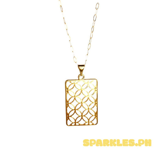 18k Saudi Gold Set Rectangle Money Catcher + Micro Paperclip Makapal 16"