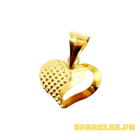 18k Saudi Gold Broken Heart Pendant Solid Pawnable - SKU-JIEEI7AZ