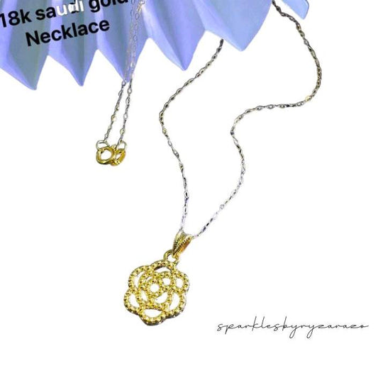 18k Saudi Gold Rose AMPAW Pendant