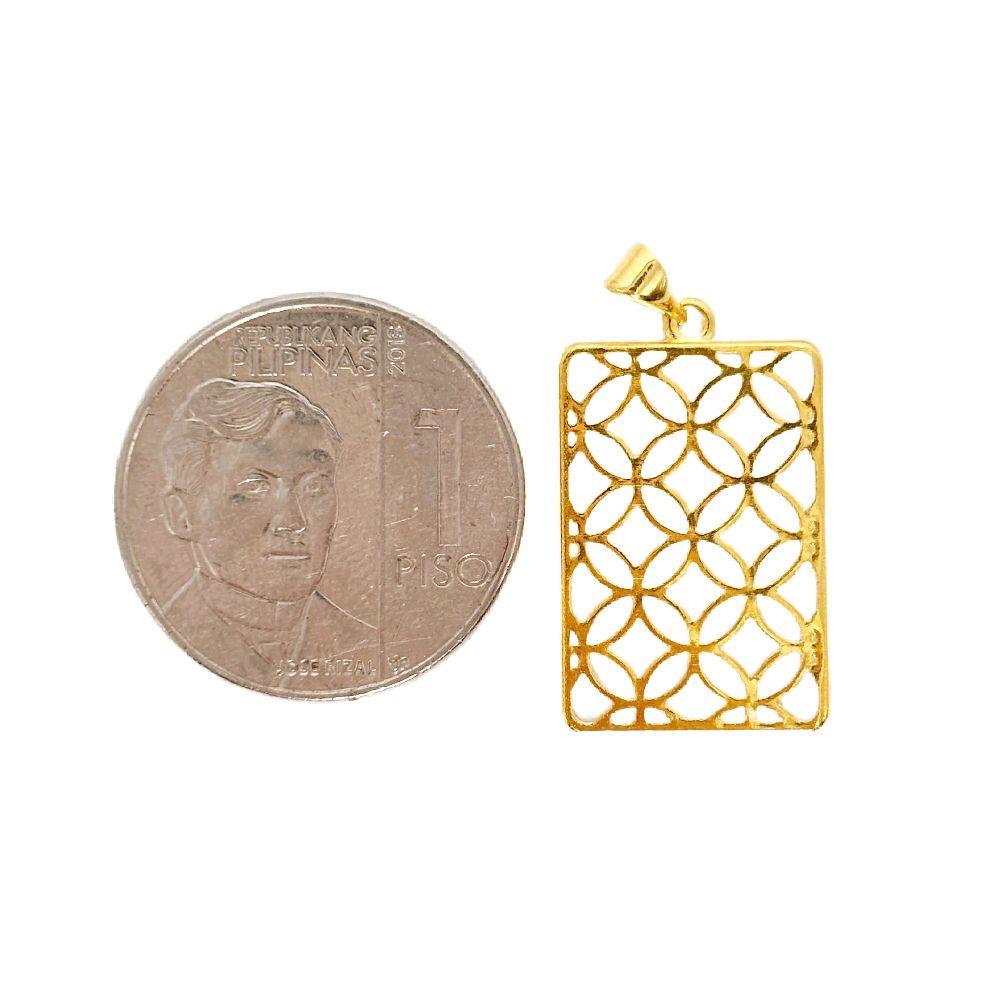 18k Saudi Gold Set Rectangle Money Catcher + Micro Paperclip Makapal 16"