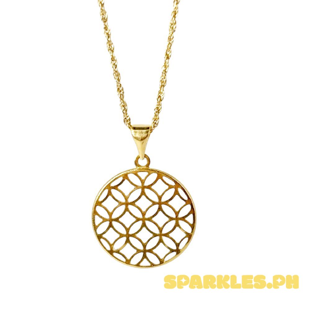 18k Saudi Gold Set Money Catcher + Rope Chain 20"