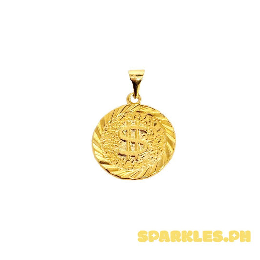 18k Saudi Gold Dollar Coin Pendant -  SKU-JFK6L0FU