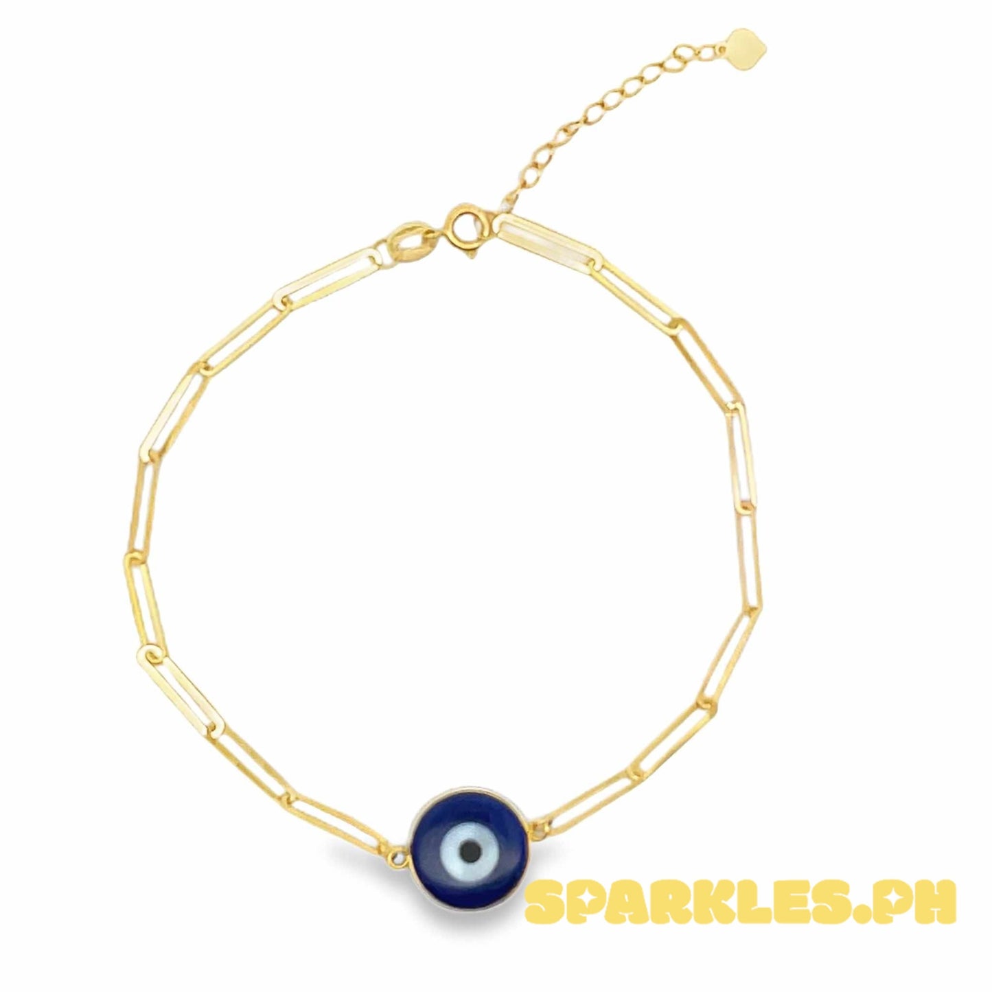 18k Saudi Gold Evil Eye Bracelet Solid Pawnable - SKU-TEJM3MC4