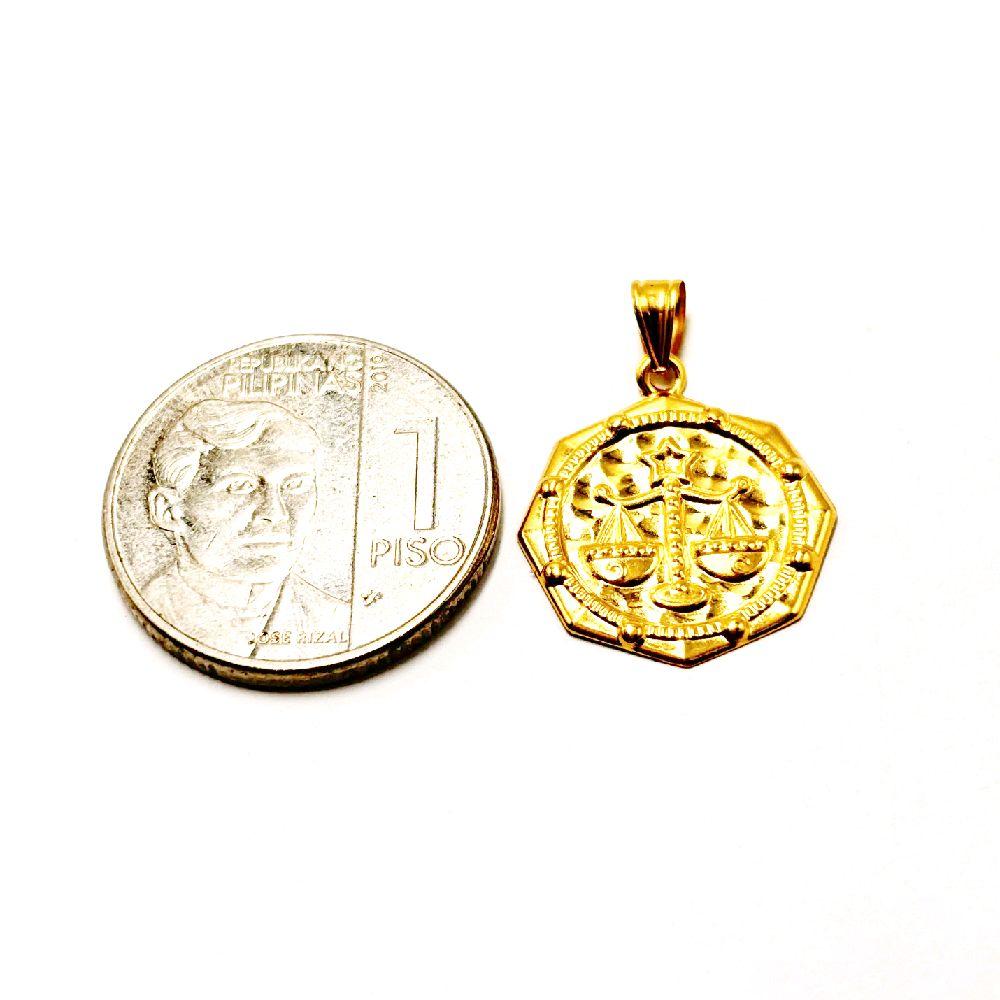 18k Saudi Gold Scale Pendant - SKU-PD8J4TB3