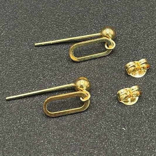 18k Saudi Gold Clipball Earring Solid Pawnable - SKU-WJTCZKZZ