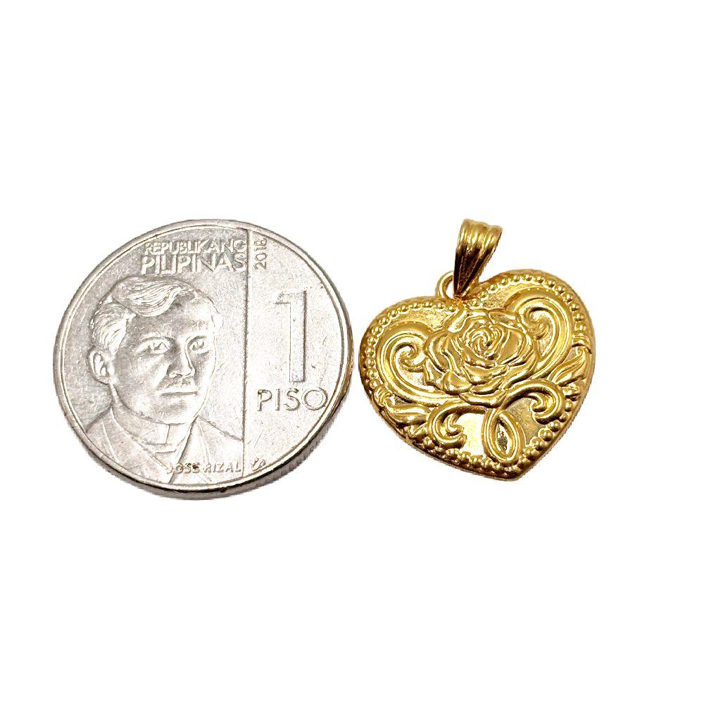 18k Saudi Gold Big Love Rose Pendant - SKU-ZLFEUSA7
