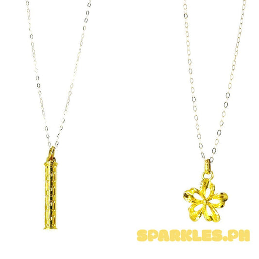 18k Saudi Gold Combo Sets Long Hook Barrel HOLLOW + Tauco Chain lv1 & Flower Style HOLLOW + Tauco Chain lv1