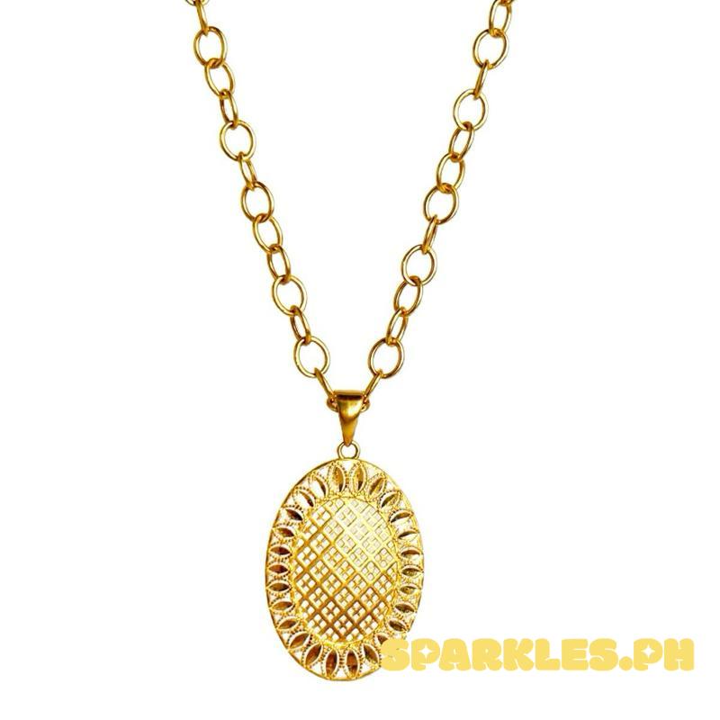 18k Saudi Gold Set Oval Mesh + Big Tauco Chain 18”