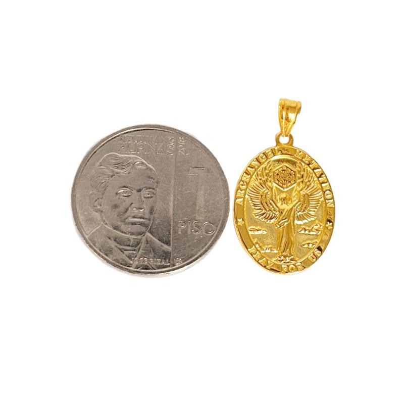 18k Saudi Gold Set Archangel Pendant - SKU-9EKPZCWM