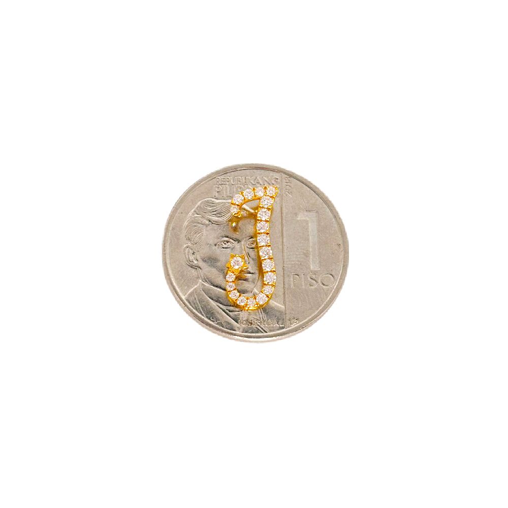 18k Saudi Gold Moissanite Letter - J Pendant - SKU-3P5QQWV9