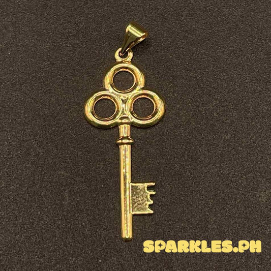 18k Saudi Gold Skeleton Key Pendant Solid Pawnable