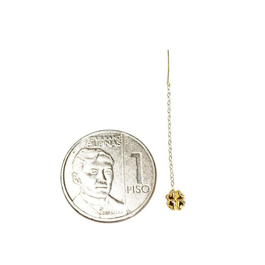 18k Saudi Gold  Gumamela Tictac Earring