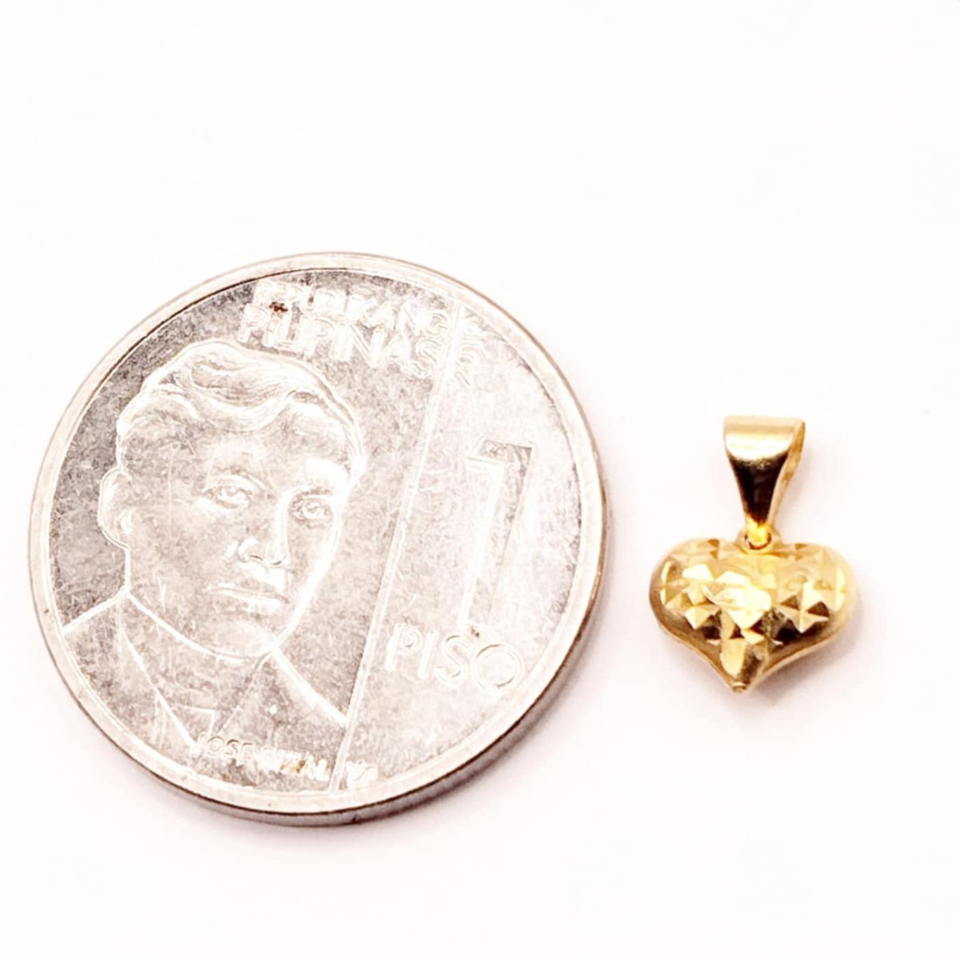 Small Diacut Heart Buo Pendant Solid Pawnable