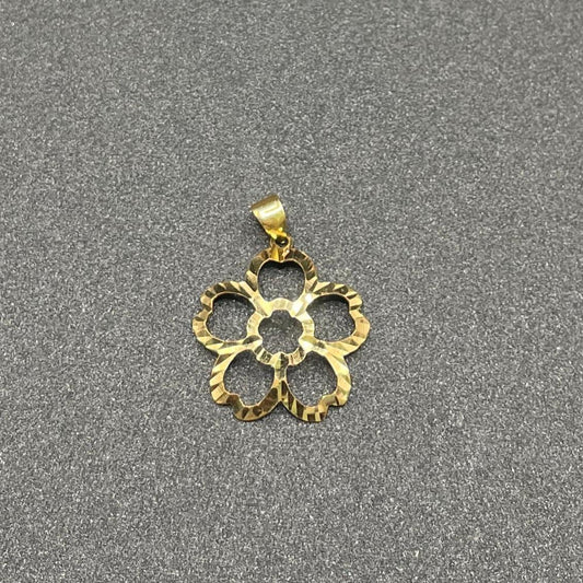 18k Saudi Gold .41g PER GRAM Splash Flower Pendant Solido Pawnable