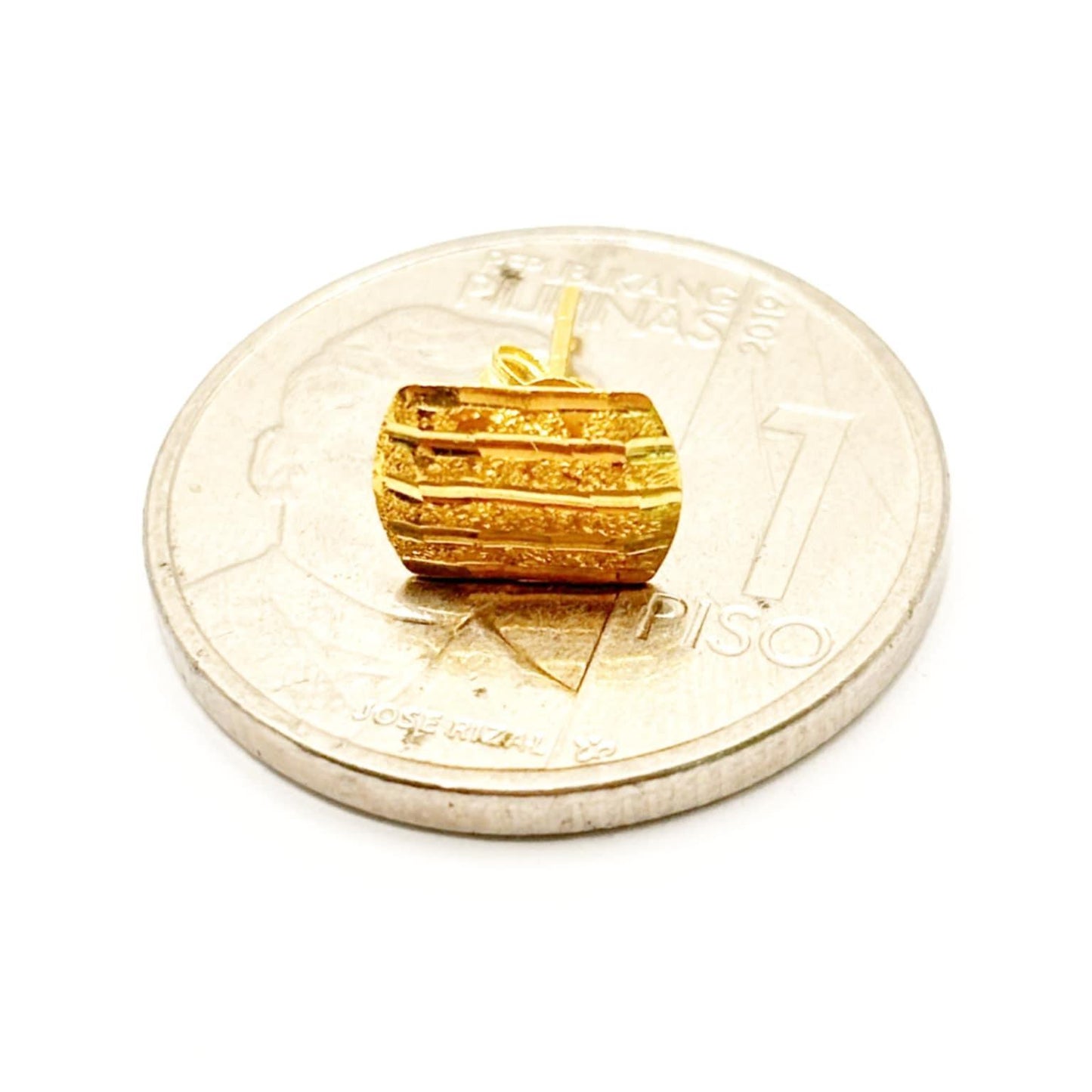 18k Saudi Gold Column Earring - SKU-UKJNY5C4